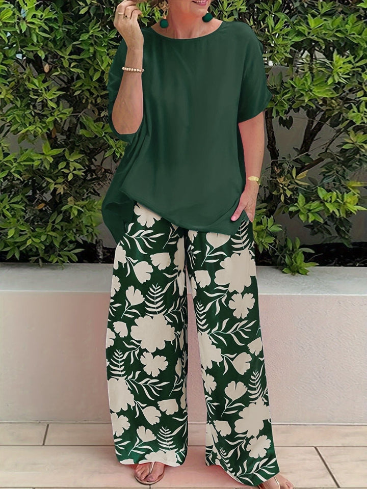 Bonnie ™ | Floral Wide-Leg Pants Set