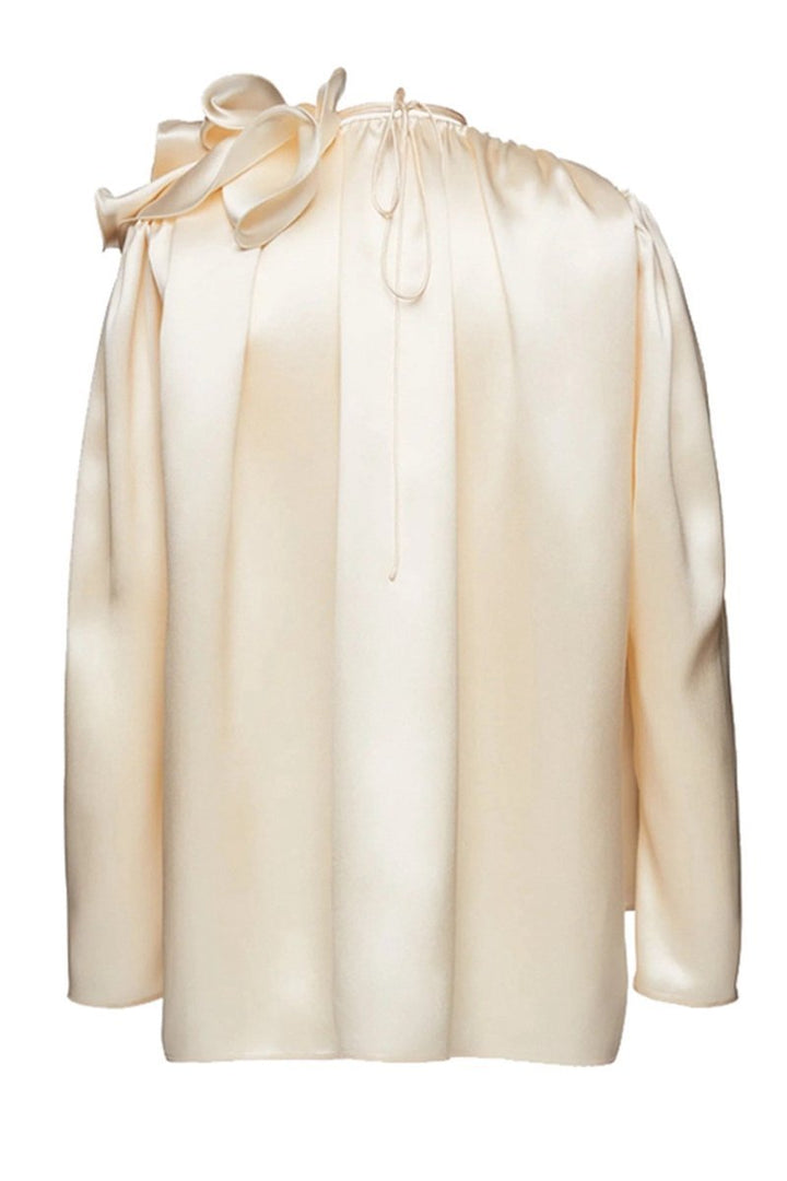 Laura Flower Satin Flowy Blouse