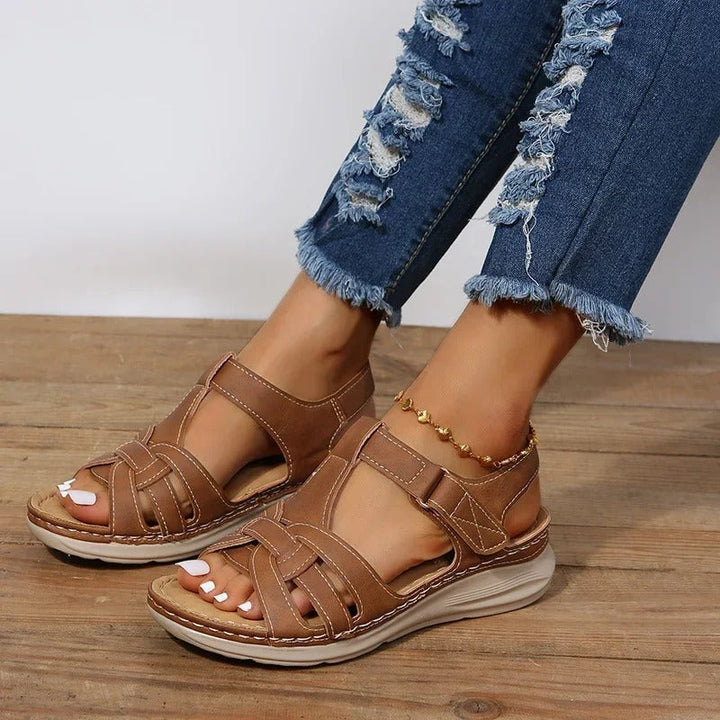 Iris Elegant Orthopedic Leather Sandals for Optimal Comfort