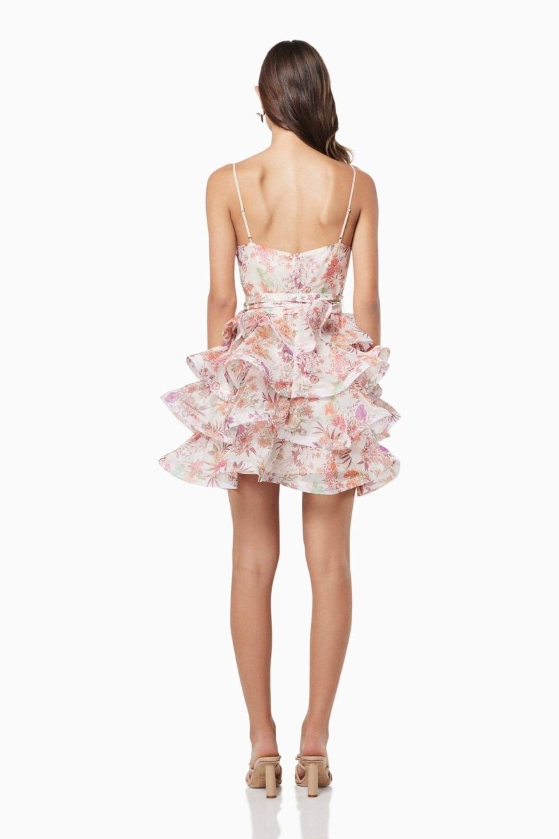 Melody Floral Printed Ruffle Mini Dress