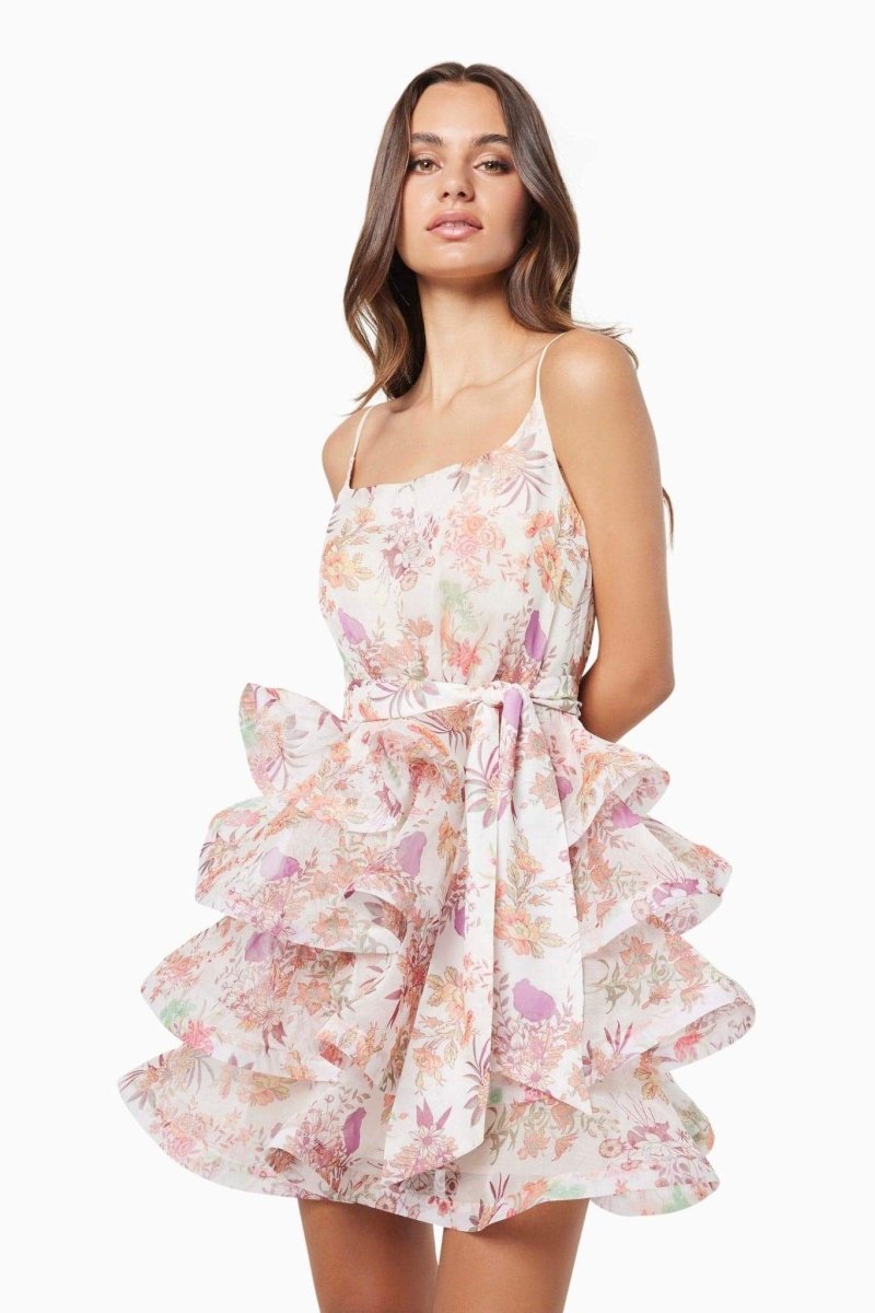 Melody Floral Printed Ruffle Mini Dress