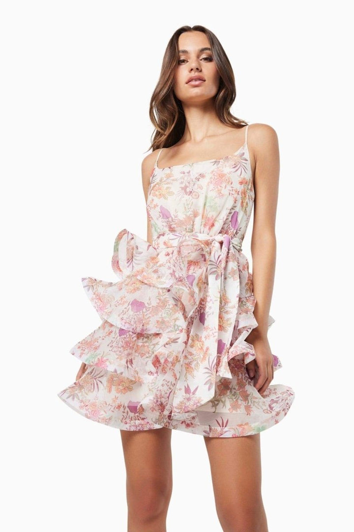 Melody Floral Printed Ruffle Mini Dress