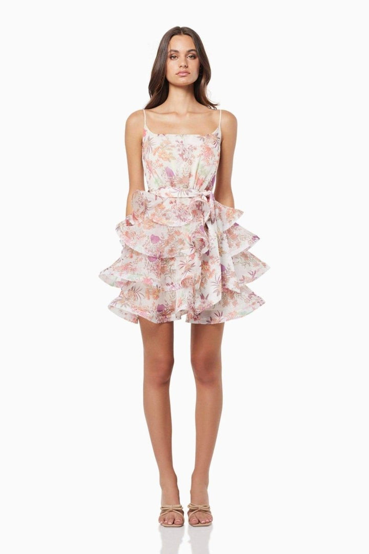 Melody Floral Printed Ruffle Mini Dress