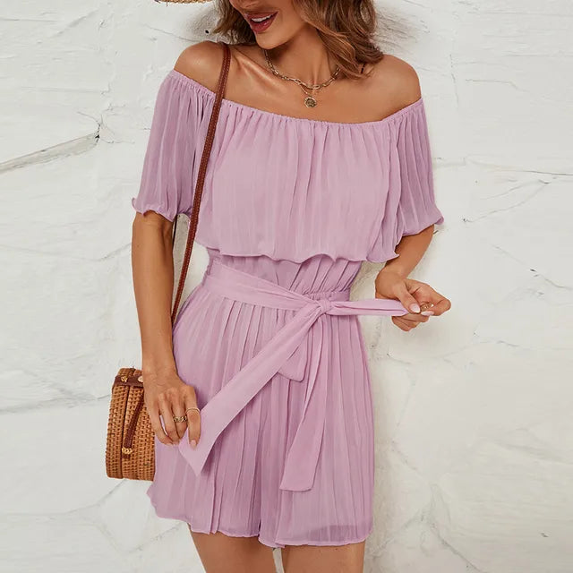 Ava Off-Shoulder Jumpsuit SOPHIE/CLAIRE Purple S 