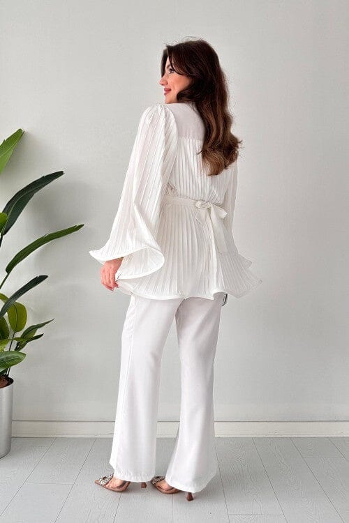 Romy Pleated Flare Tops Trousers Set Pants Set JURKJESBOETIEK 