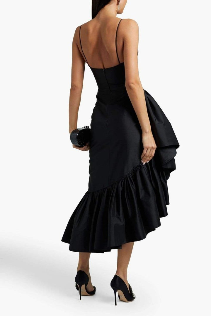 Pam Asymmetric Ruffled Midi Dress