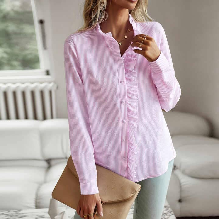 Sarah™ - Elegante Blouse Blouse JURKJESBOETIEK Licht Roze S 