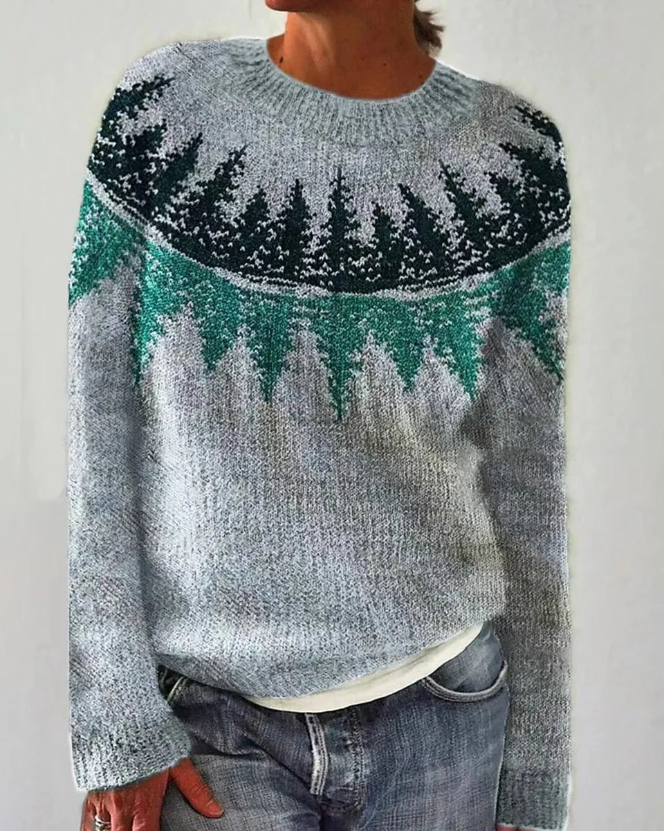 Maud™ - Retro Autumn Sweater Clothing OLIVIA'S Blue & Green S 