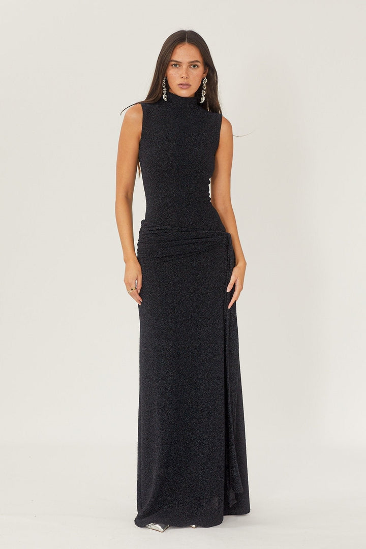 Shantal Metallic Strap Maxi Knit Dress