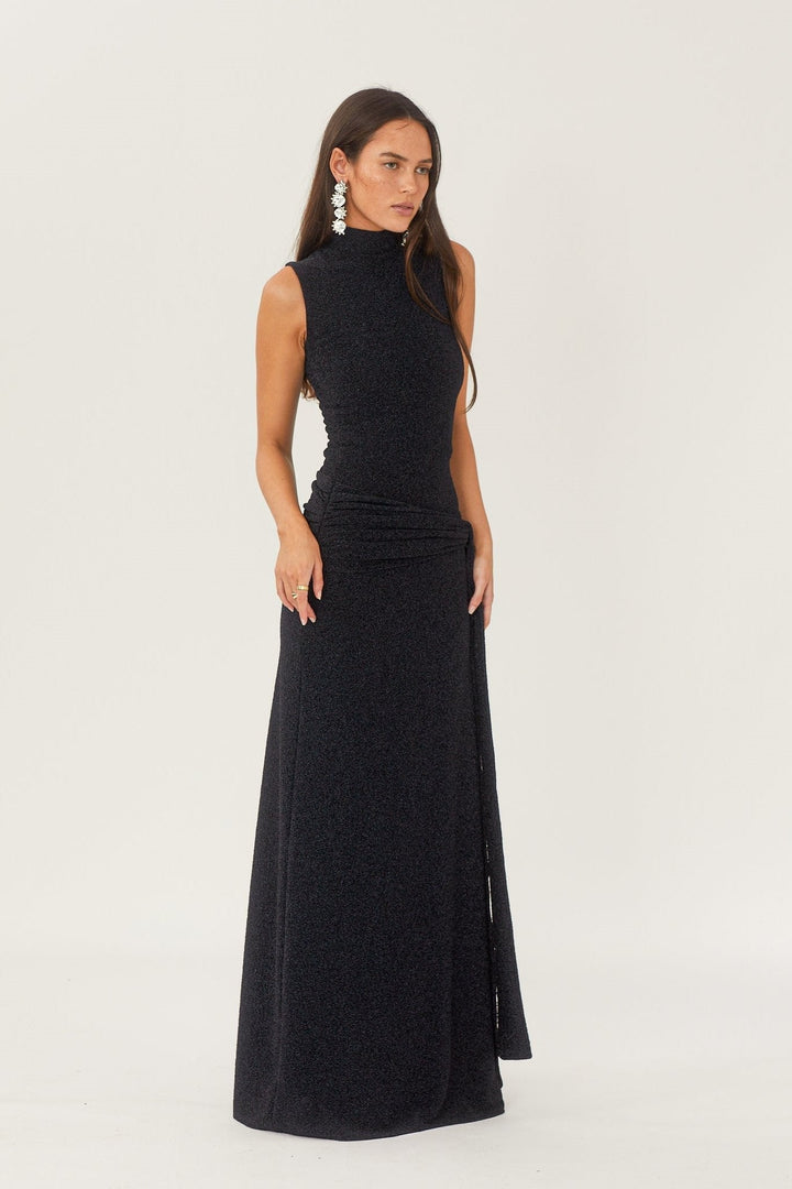 Shantal Metallic Strap Maxi Knit Dress