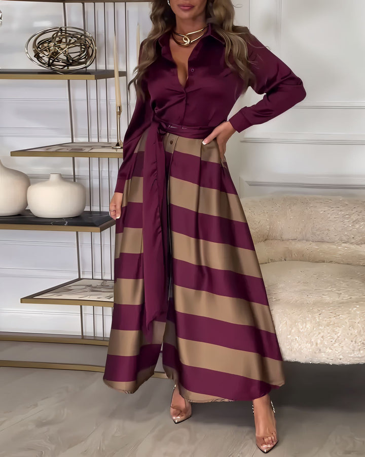 Georgette Elegant Maxi Dress SOPHIE/CLAIRE Purple S 