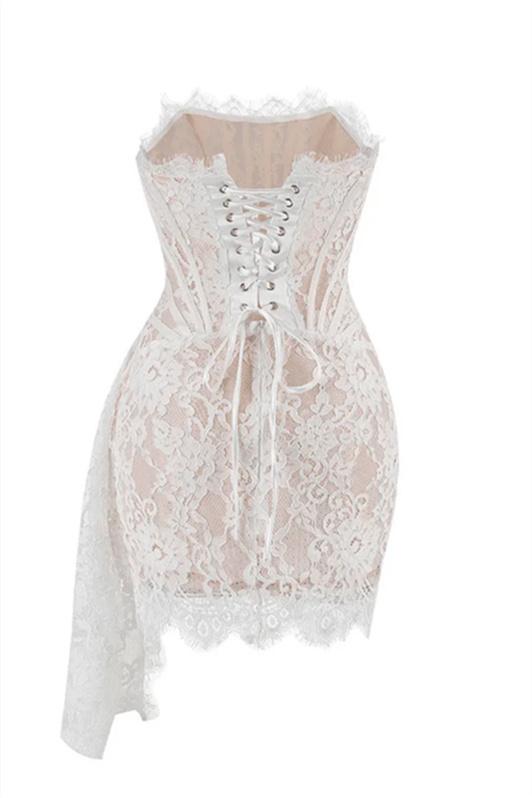 Viola Strapless Lace Corset Mini Dress