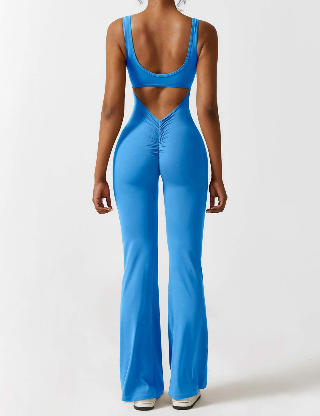 Allyson V-Back Flared Jumpsuit Jumpsuits SOPHIE/CLAIRE Blue S 